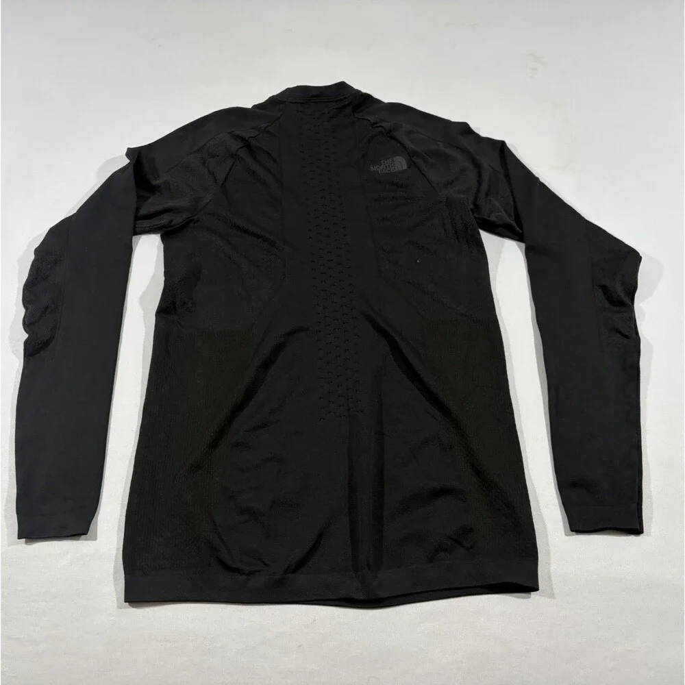 North Face Mens Sport Long Sleeve Top Black Athletic Knit Hiking Shirt Sz M/L